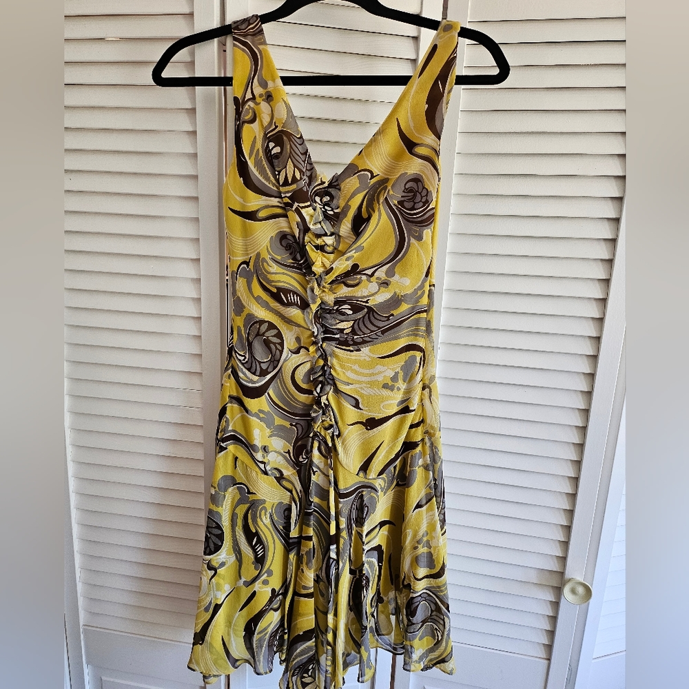 BCBG yellow floral dress